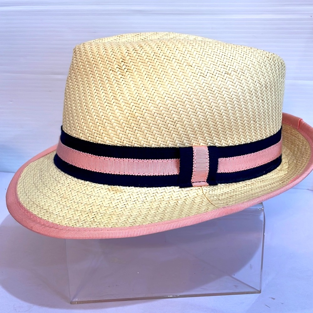 J Crew Women's Fedora Hat / Pink Trim size OS